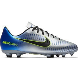 Buty piłkarskie Nike Mercurial Victory 6 Neymar Fg Jr 921488 407 szare srebrny