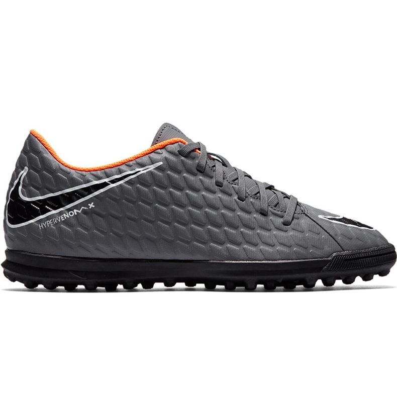 Buty piłkarskie Nike Hypervenom Phantom X 3 Club Tf Jr AH7298 081 szary/srebrny, pomarańczowy, szary/srebrny szare