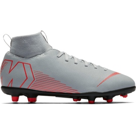 Buty piłkarskie Nike Mercurial Superfly 6 Club Mg Jr AH7339 060 białe szare