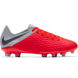 Buty piłkarskie Nike Hypervenom 3 Academy Fg Jr AJ4119 600 czerwone czerwone