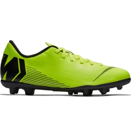 Buty piłkarskie Nike Mercurial Vapor 12 Club Mg Jr AH7350 701 wielokolorowe zielone