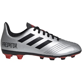 Buty piłkarskie adidas Predator 19.4 FxG Jr srebrne G25822 wielokolorowe srebrny