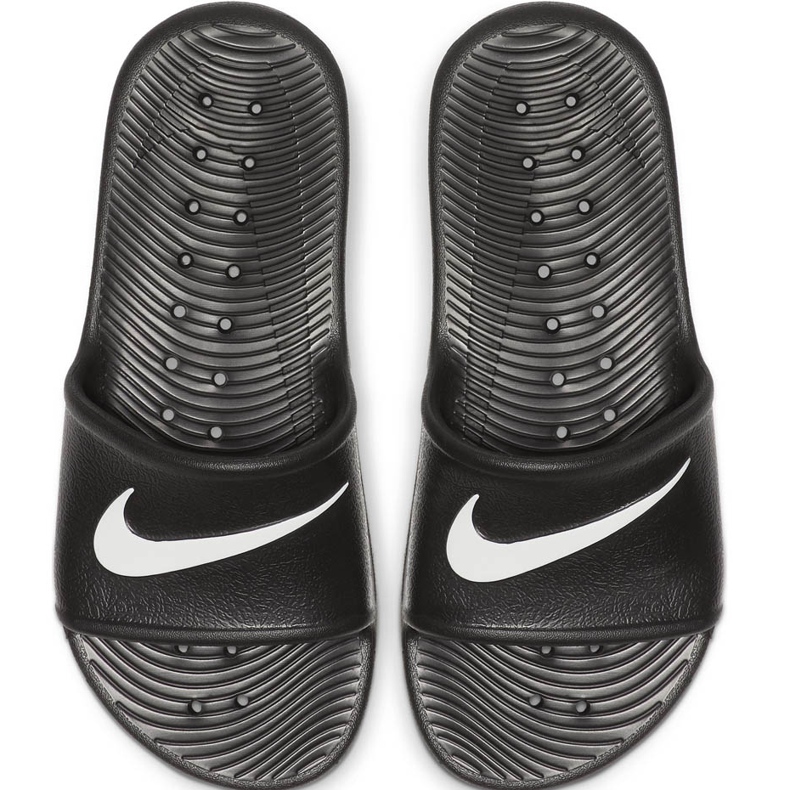 Klapki Nike Kawa Shower GS/PS czarne BQ6831 001 białe