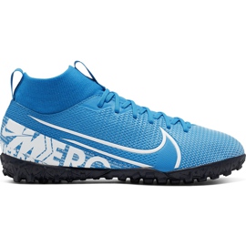 Buty piłkarskie Nike Mercurial Superfly 7 Academy Tf Junior AT8143 414 wielokolorowe niebieskie