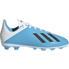 Buty piłkarskie adidas X 19.4 FxG Junior niebiesko białe F35361 niebieskie niebieskie