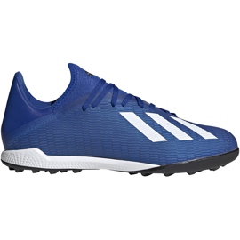 Buty piłkarskie adidas X 19.3 Tf EG7155 niebieskie niebieskie