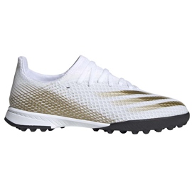 Buty piłkarskie adidas X GHOSTED.3 Tf Junior EG8214 białe szare