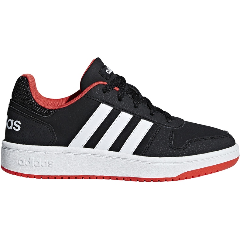 Buty dla dzieci adidas Hoops 2.0 K czarno-czerwone B76067 białe czarne