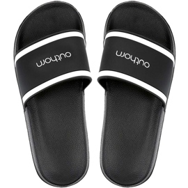 Klapki męskie Outhorn czarno-białe HOL20 KLM601 20S czarne