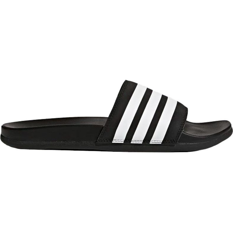 Klapki adidas Adilette Cloudfoam Plus Stripes czarne AP9971 białe