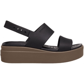 Crocs sandały damskie Brooklyn Low Wedge W brązowe 206453 07H czarne