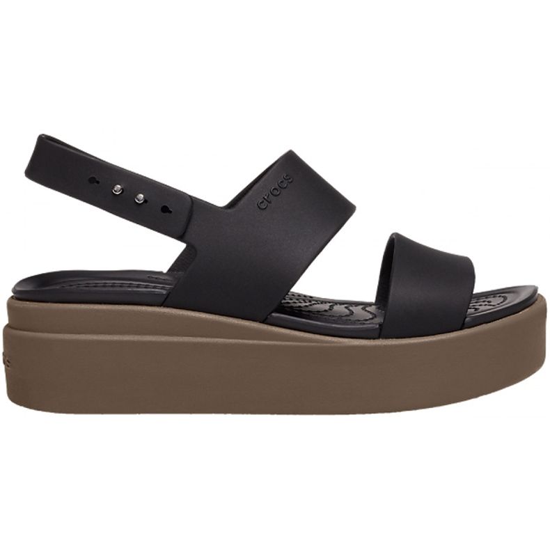 Crocs sandały damskie Brooklyn Low Wedge W brązowe 206453 07H czarne