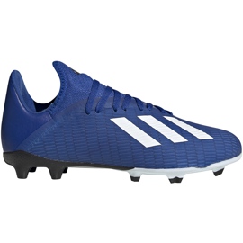 Buty piłkarskie adidas X 19.3 Fg Junior EG7152 niebieskie niebieskie