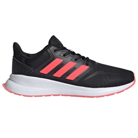 Buty dla dzieci adidas Runfalcon K czarno-koralowe FV9441 czarne