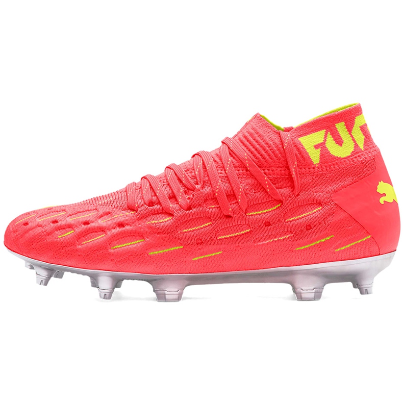Buty piłkarskie dla dzieci Puma Future 5.1 Netfit Osg Fg Ag Junior 105946 01 czerwone żółte