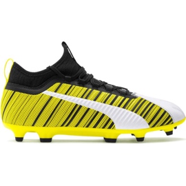 Buty piłkarskie Puma One 5.3 Fg Ag żółto-biało-czarne 105604 03 żółte żółte