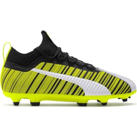 Buty piłkarskie Puma One 5.3 Fg Ag Junior żółto-czarno-białe 105657 03 żółty,biały,czarny żółte