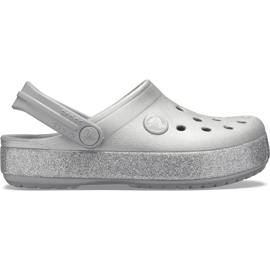 Crocs dla dzieci Crocband Glitter Clog Kids srebrne 205936 040 srebrny