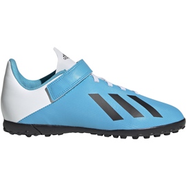 Buty piłkarskie adidas X 19.4 H&L Tf Junior niebieskie EF9126