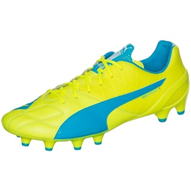 Buty piłkarskie Puma Evo Speed 1.4 Lth Fg żółto-niebieskie 103615 03 żółte żółte