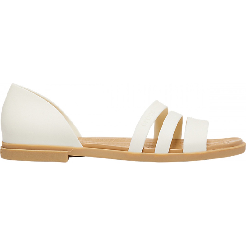 Crocs sandały damskie Tulum Open Flat W perłowe 206109 1CQ białe