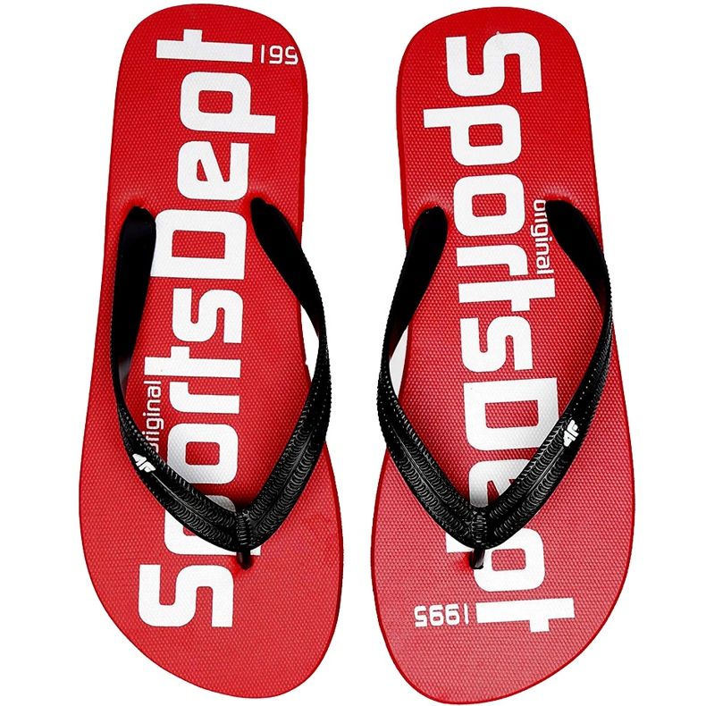 Klapki męskie 4F czerwone H4L20 KLM006 62S czarne