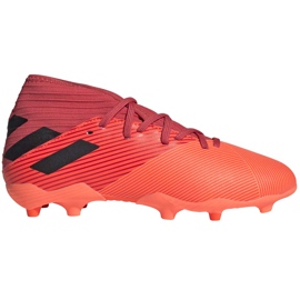 Buty piłkarskie adidas Nemeziz 19.3 Fg Junior EH0492 pomarańczowe czerwone