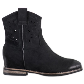 Kowbojki na koturnie Vinceza czarne