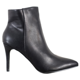 Sweet Shoes Seksowne Botki Z Eko Skóry czarne