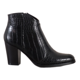 Filippo Modne Botki Snake Print czarne
