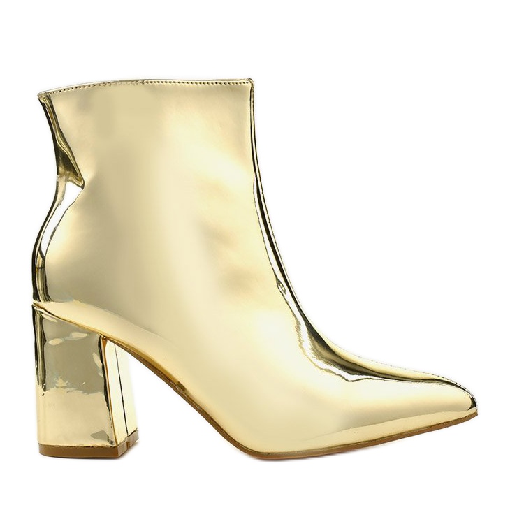 Złote botki na słupku suwak SY50P Gold złoty