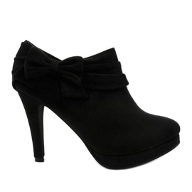 Czarne botki na szpilce z gumką Fharvix