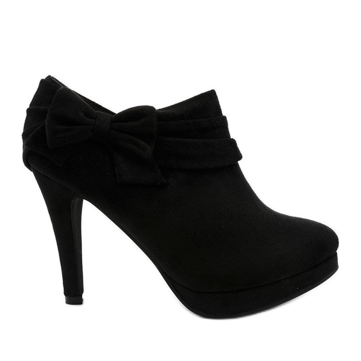 Czarne botki na szpilce z gumką Fharvix