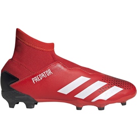Buty piłkarskie adidas Predator 20.3 Ll Fg Jr EF1907 czerwony,czarny czerwone