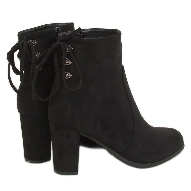 Botki na obcasie klasyczne czarne 6782-1 Black