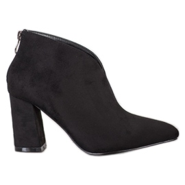 Goodin Zamszowe Botki Na Obcasie czarne