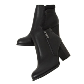 Botki na obcasie czarne 4599 Black