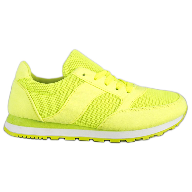 Ideal Shoes Neonowe Obuwie Sportowe żółte