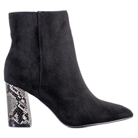Goodin Botki Na Obcasie Snake Print czarne