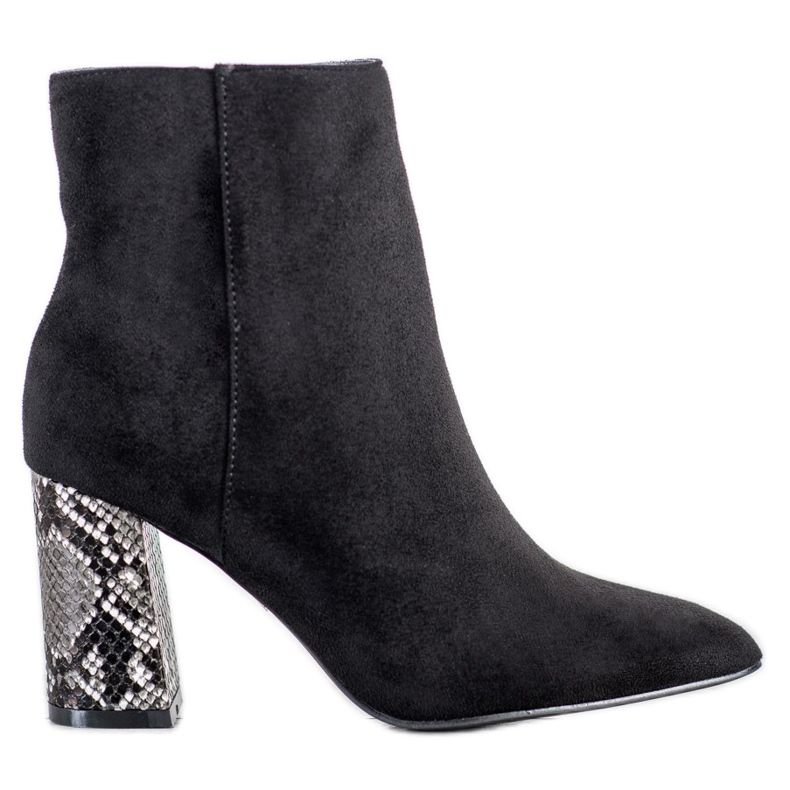 Goodin Botki Na Obcasie Snake Print czarne
