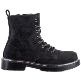 Small Swan Zamszowe Traperki czarne