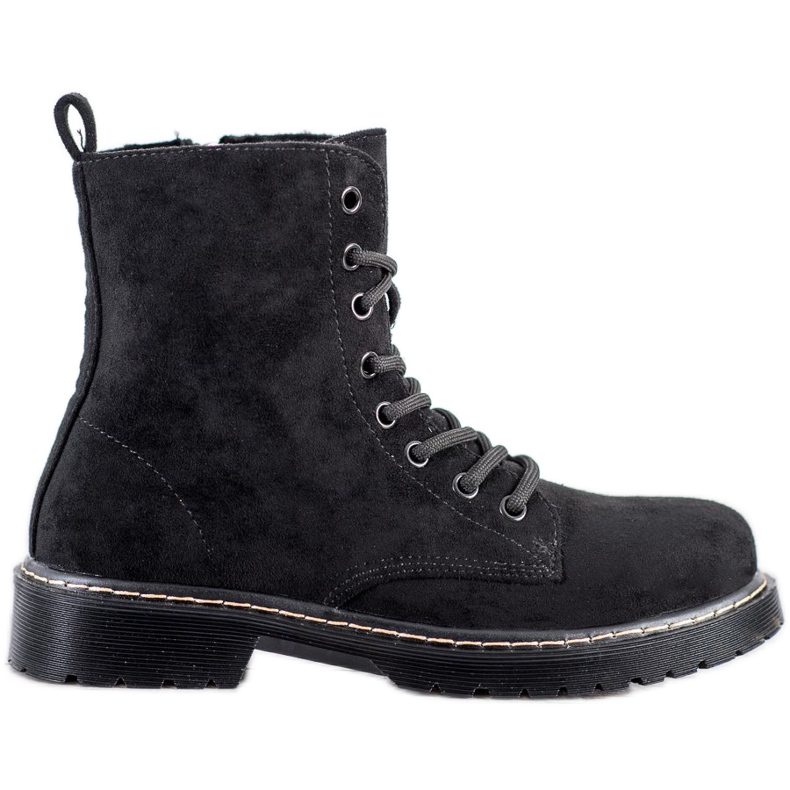 Small Swan Zamszowe Traperki czarne