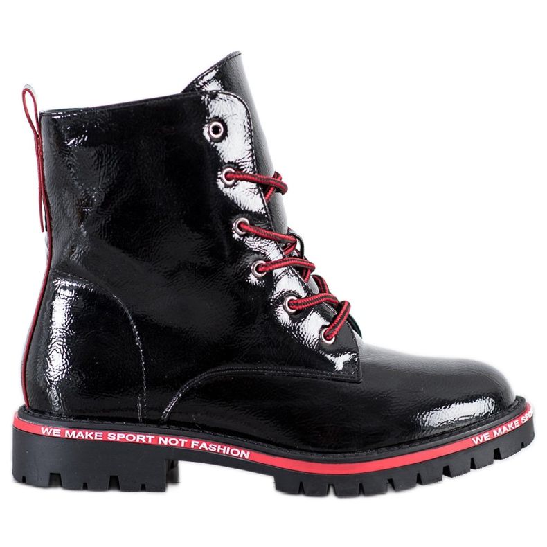 Goodin Lakierowane Trapery czarne czerwone