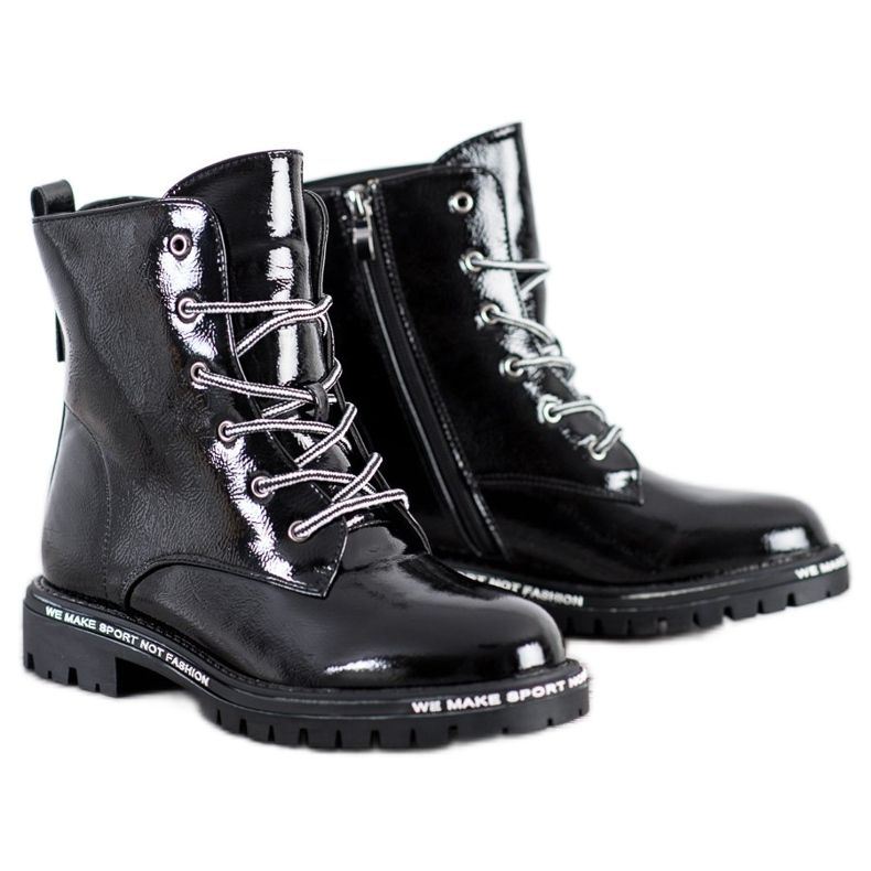 Goodin Lakierowane Trapery białe czarne