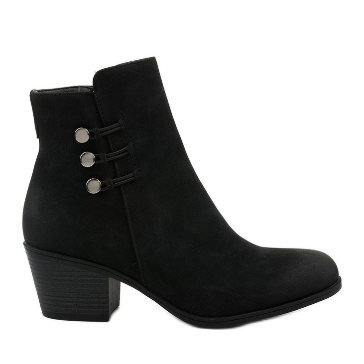 Czarne zamszowe botki na słupku Keenshaper