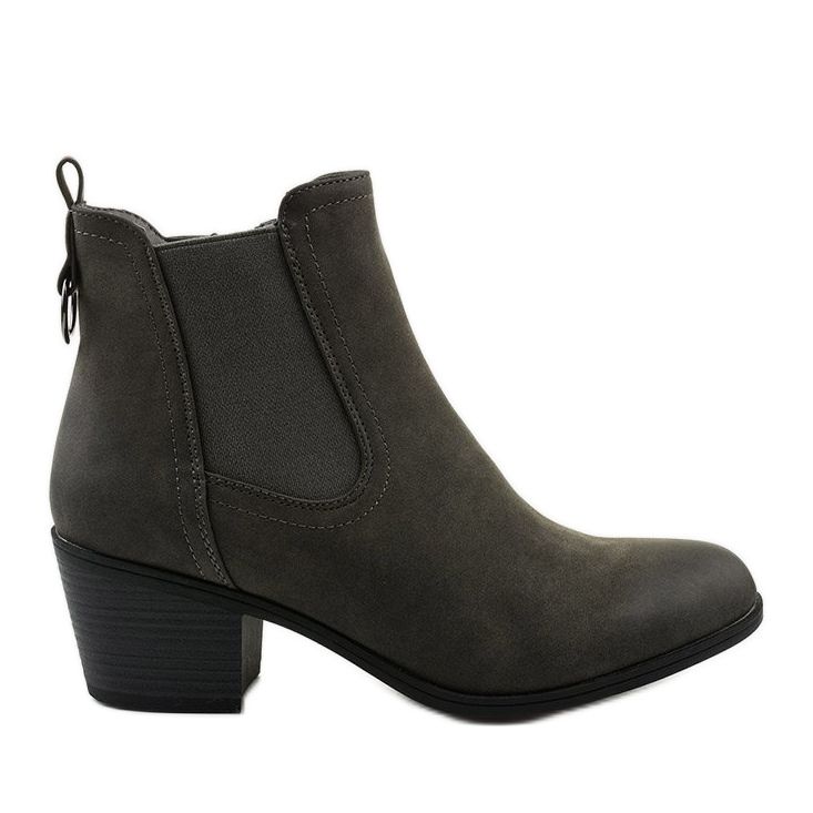 Szare zamszowe botki na słupku Tarrenscribe