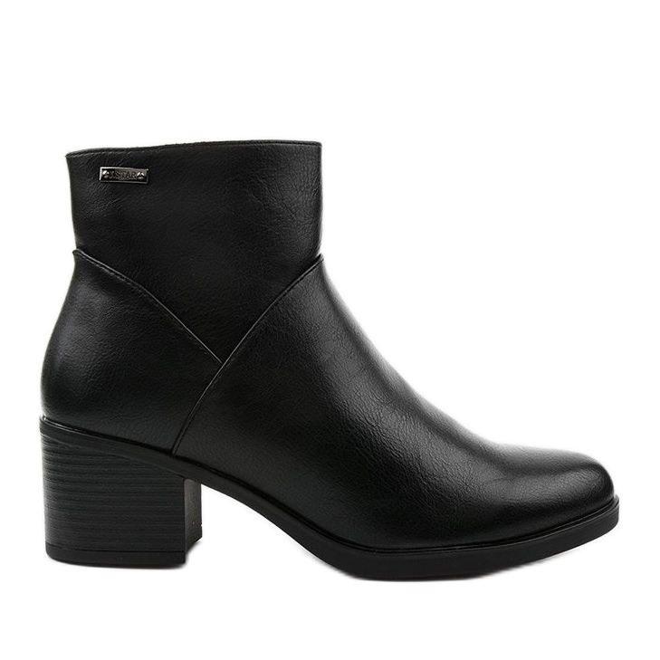 Czarne botki ocieplane na suwak Suncutter