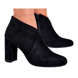 Botki Damskie Na Słupku Sergio Leone Czarne BT498