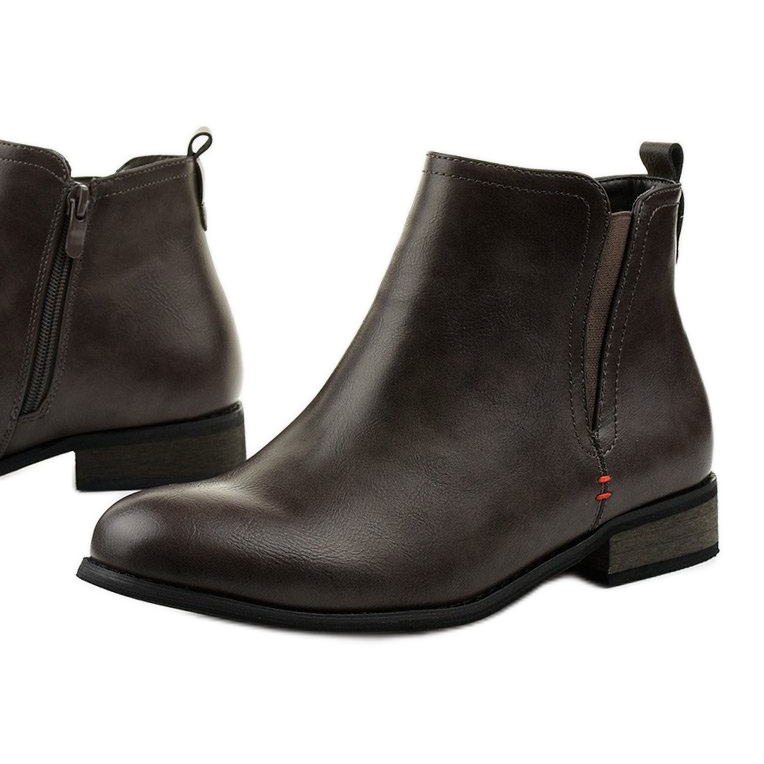 Szare botki ocieplane na suwak Simplegleam