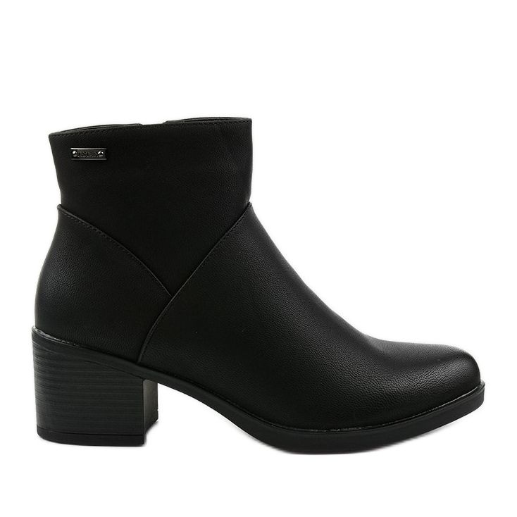 Czarne botki ocieplane na suwak Suncutter